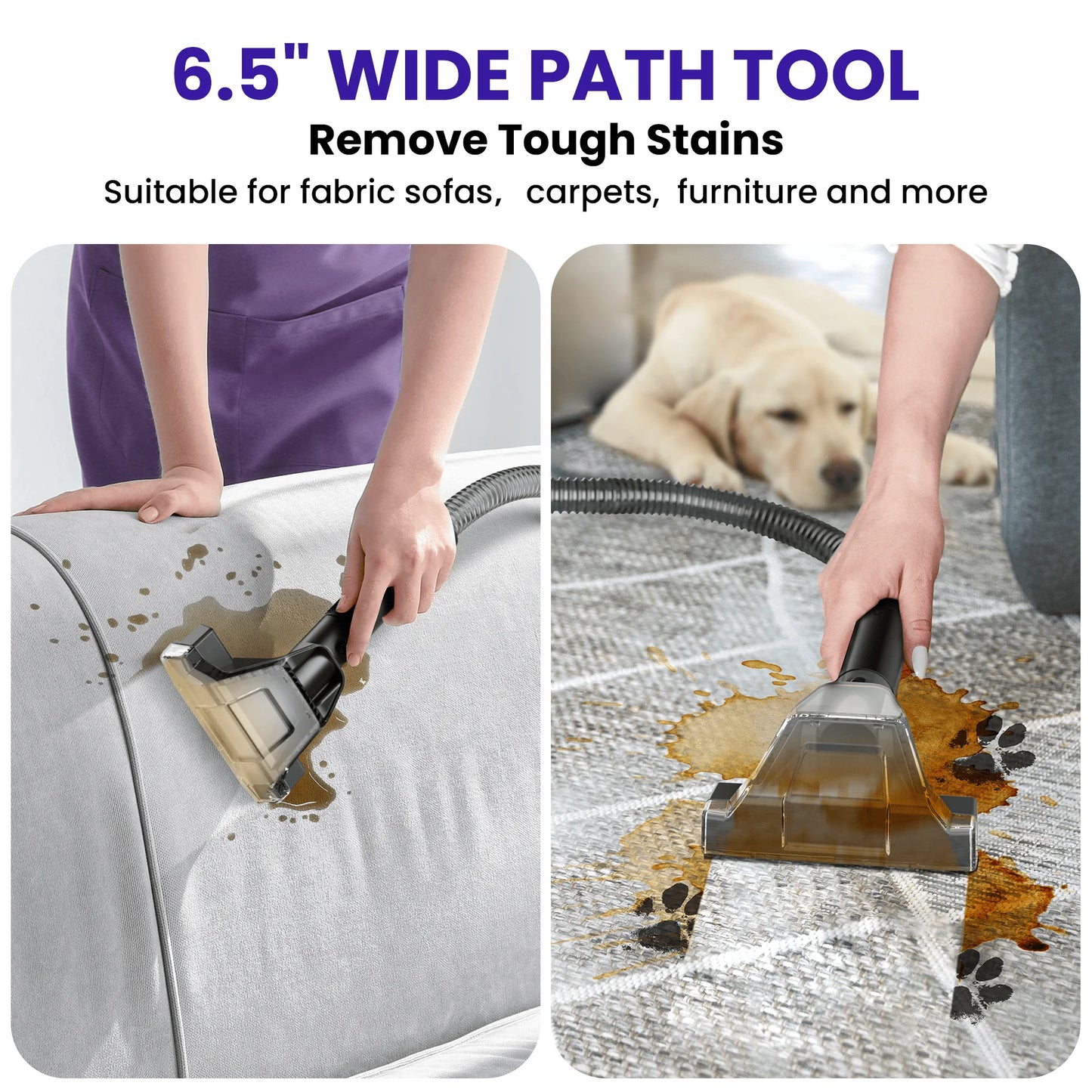 Upholstery Carpet Cleaner, Portable Spot Stain Cleaner - Includes 8.5Oz Deep Clean Pro Formula