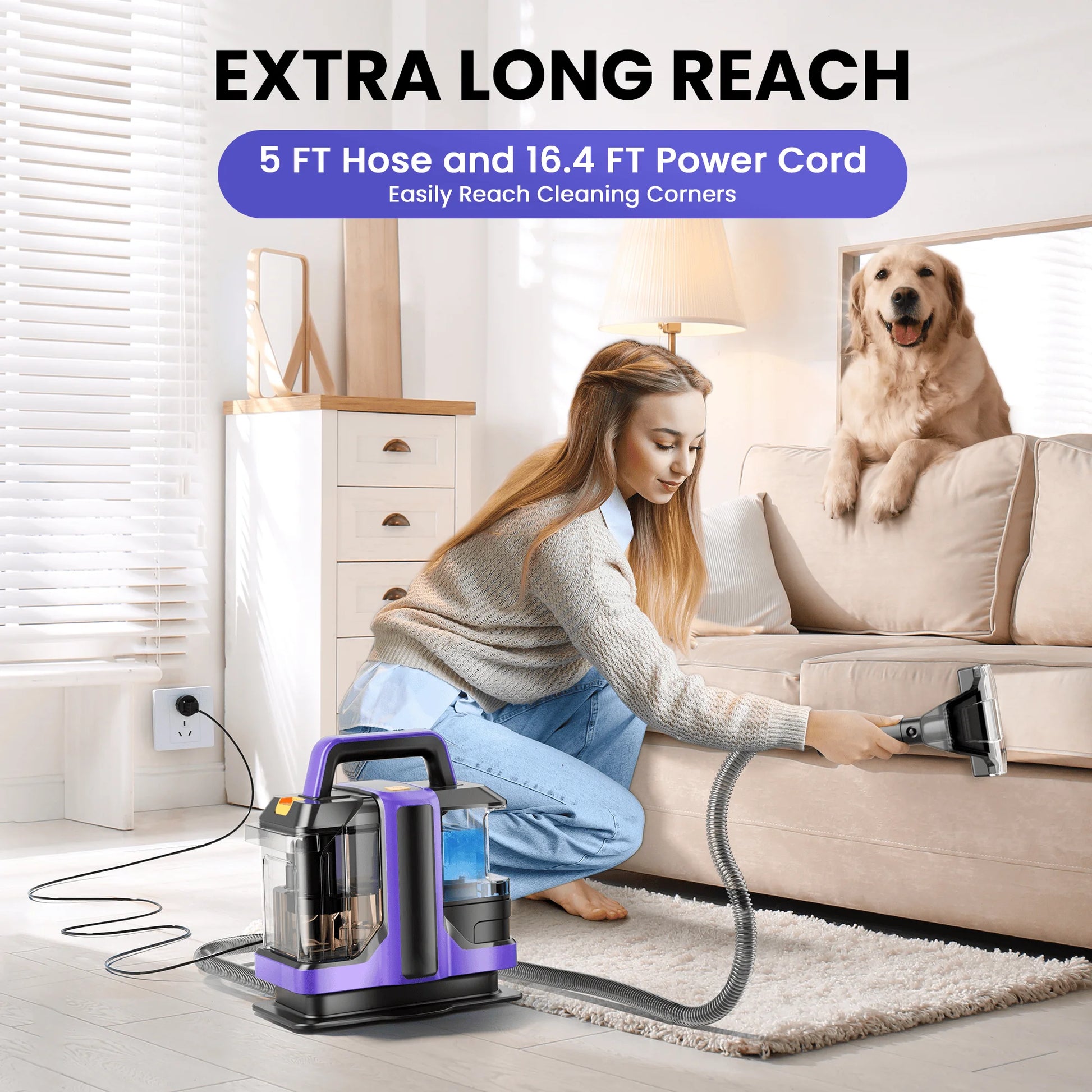 Upholstery Carpet Cleaner, Portable Spot Stain Cleaner - Includes 8.5Oz Deep Clean Pro Formula